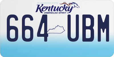 KY license plate 664UBM