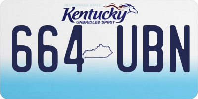 KY license plate 664UBN