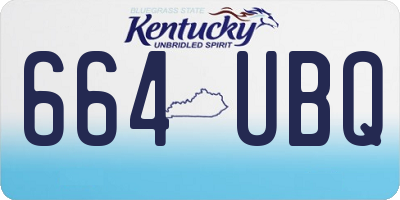 KY license plate 664UBQ