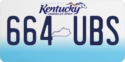KY license plate 664UBS