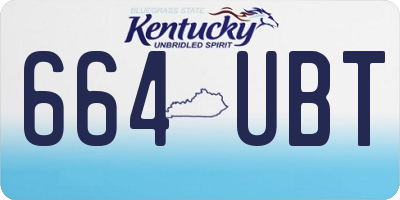KY license plate 664UBT