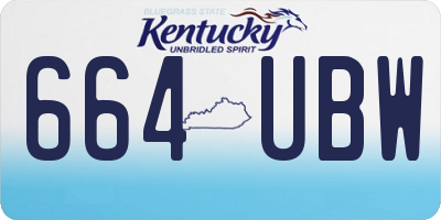KY license plate 664UBW