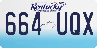KY license plate 664UQX