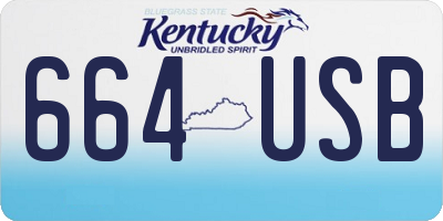 KY license plate 664USB