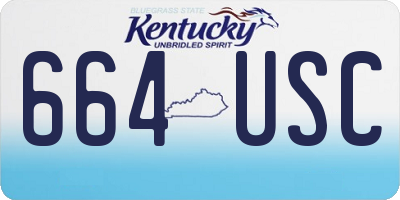 KY license plate 664USC