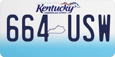 KY license plate 664USW