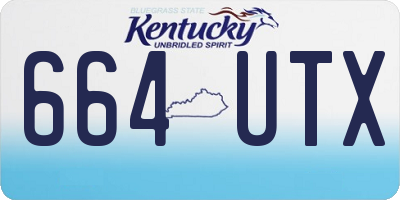 KY license plate 664UTX