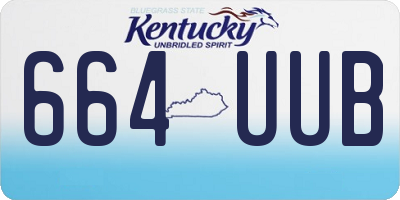 KY license plate 664UUB