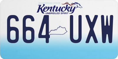 KY license plate 664UXW