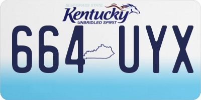 KY license plate 664UYX