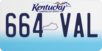 KY license plate 664VAL