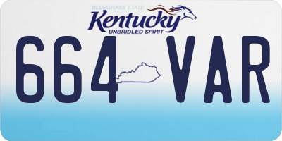 KY license plate 664VAR