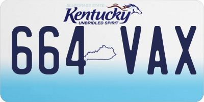 KY license plate 664VAX