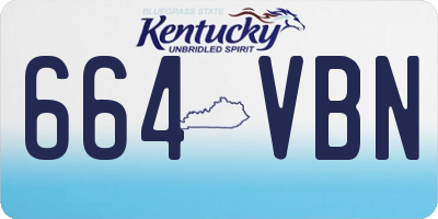 KY license plate 664VBN