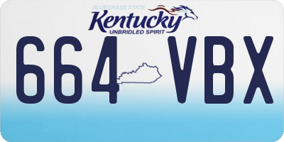 KY license plate 664VBX