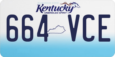 KY license plate 664VCE