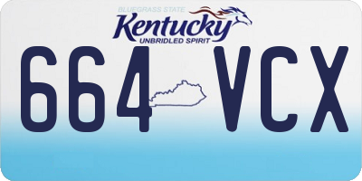 KY license plate 664VCX