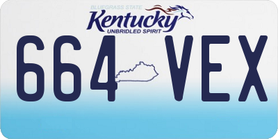 KY license plate 664VEX