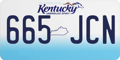 KY license plate 665JCN