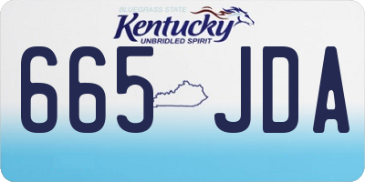 KY license plate 665JDA
