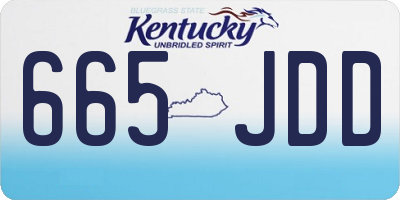 KY license plate 665JDD
