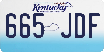KY license plate 665JDF