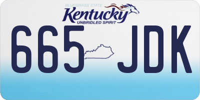 KY license plate 665JDK