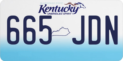 KY license plate 665JDN