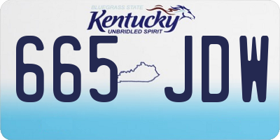 KY license plate 665JDW