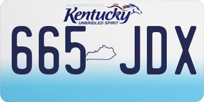 KY license plate 665JDX