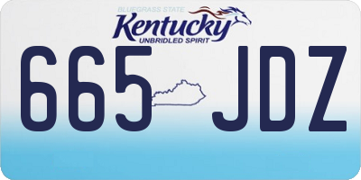 KY license plate 665JDZ