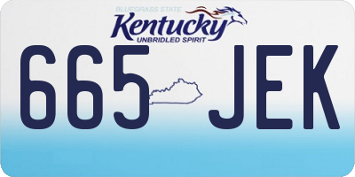 KY license plate 665JEK