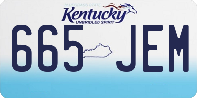 KY license plate 665JEM