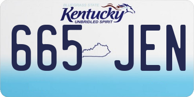 KY license plate 665JEN