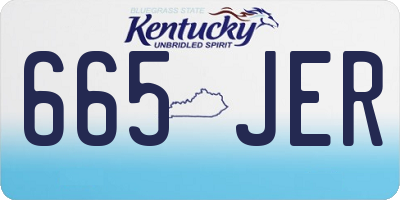 KY license plate 665JER