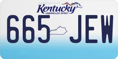 KY license plate 665JEW