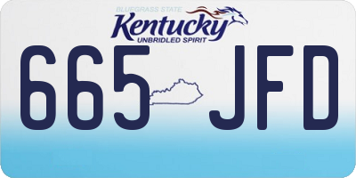 KY license plate 665JFD