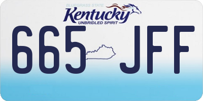 KY license plate 665JFF