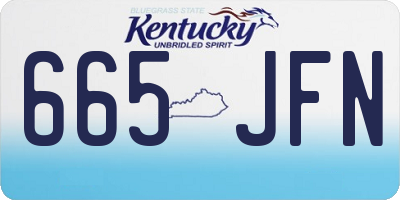 KY license plate 665JFN
