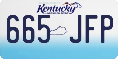 KY license plate 665JFP