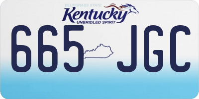 KY license plate 665JGC
