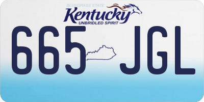 KY license plate 665JGL