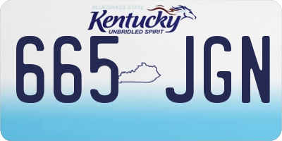 KY license plate 665JGN