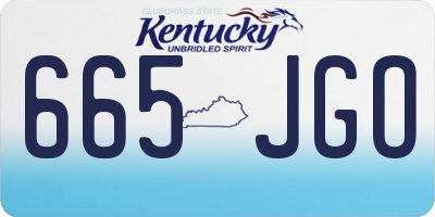 KY license plate 665JGO