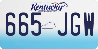 KY license plate 665JGW