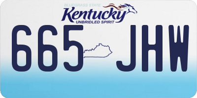 KY license plate 665JHW
