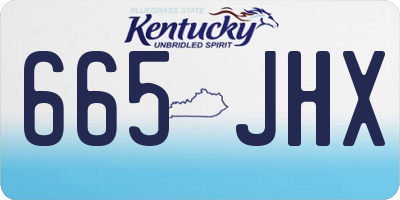KY license plate 665JHX