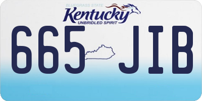 KY license plate 665JIB
