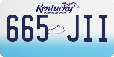 KY license plate 665JII