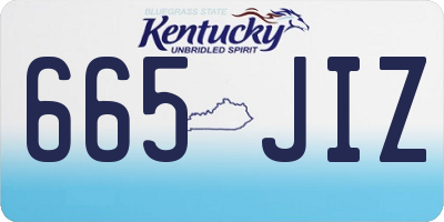 KY license plate 665JIZ